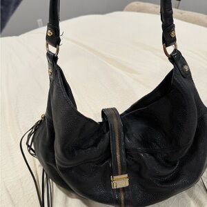 Rebecca Minkoff Black Hobo Bag with Gold Accents